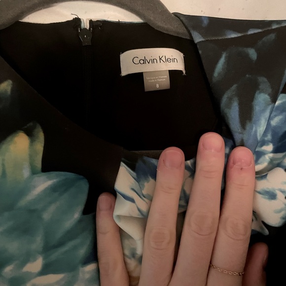 Calvin Klein Floral Navy Cocktail Dress - Picture 2 of 2